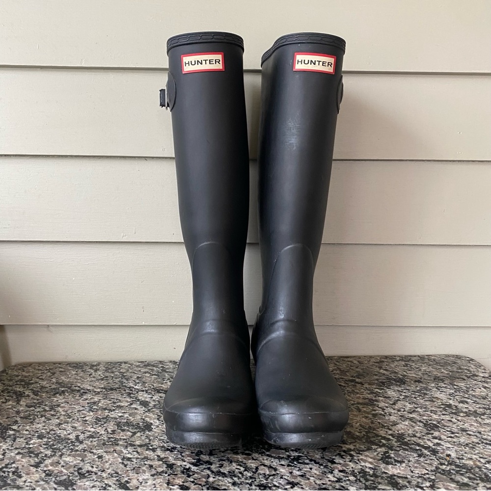 Hunter Matte Black Tall Rain Boots